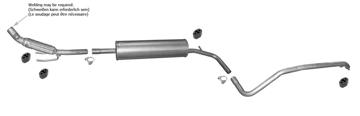 Auspuff für VOLKSWAGEN VW UP 1.0 +Reparaturrohr Auspuffanlage
