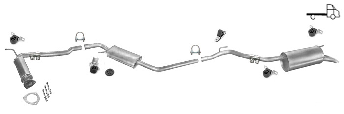 Auspuff VW T4 1.9 2.4 2.5 D TD TDI PRITSCHE LWB 96-03 +VSD Auspuffanlage