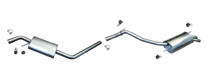 EDELSTAHL Auspuff für VW T4 1.9 TD 2.4 D 2.5 TD LWB-Lang 1996-2003 Auspuffanlage