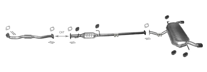 Auspuff +Rohr für KIA SPORTAGE II und HYUNDAI TUCSON 2.0 141PS 4x4 ab 2004