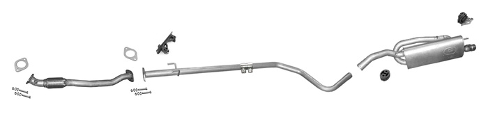 Auspuff für FIAT BRAVO II 1.6 D Multijet MJTD +Chrom +Rohr Vorne Auspuffanlage