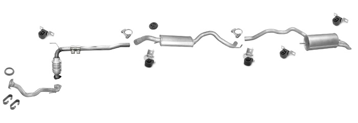 Auspuff + Katalysator VW T4 2.4 D SYNCRO SWB-Kurz ab 1996 +Hosenrohr