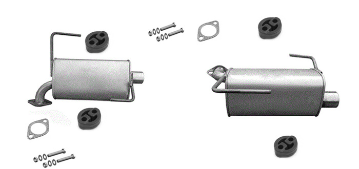 2xEndschalldämpfer für SUBARU OUTBACK 2.0D FORESTER 2.5 AWD Auspuff Endtopf