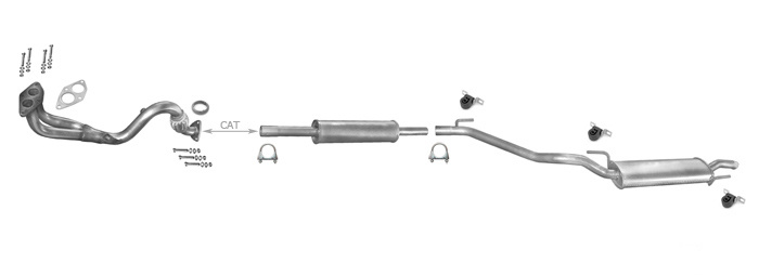 Auspuff VW GOLF 3 III 1.6 75PS Schrägheck 1994-1997 Auspuffanlage