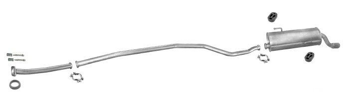 Auspuff PEUGEOT 206 1.4 75PS Schrägheck 2005-2009 mit CHROM Auspuffanlage