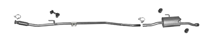 Auspuff für PEUGEOT 206+ 1.4 HDi SCHRÄGHECK AB 2010 mit CHROM Auspuffanlage