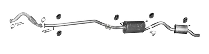 Auspuff für FORD TOURNEO and TRANSIT CONNECT 1.8 SWB ab 2004 +Rohr Auspuffanlage