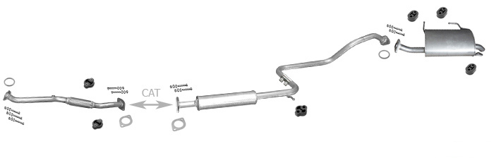 Auspuff NISSAN PRIMERA (WP11) 1.8 Kombi EURO 4 1999-2002 +Rohr Auspuffanlage