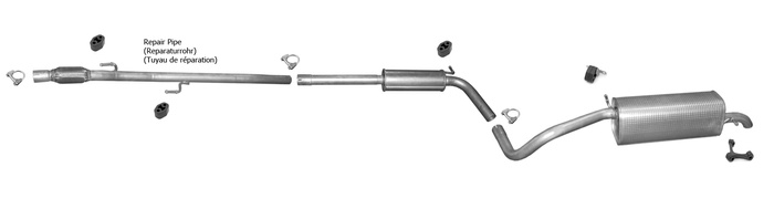 Auspuff für SKODA FABIA II 1.2 TSI Kombi +Reparaturrohr Auspuffanlage