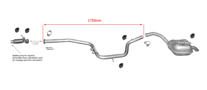 Auspuff für FORD GALAXY II MONDEO MK4 S-MAX I 2.0 TDCI mit DPF Auspuffanlage