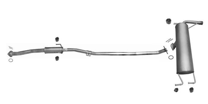 Auspuff TOYOTA RAV 4 II 2.0 VVTI 5-Türen LWB 2000-2003 Auspuffanlage