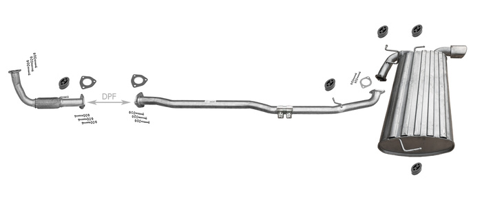 Auspuff für OPEL ANTARA 2.0 CDTi 127/150PS +Rohr Vorne Auspuffanlage