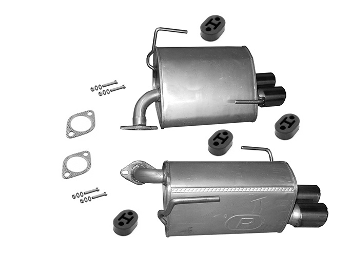 2x Endschalldämpfer für Subaru Impreza 2.5 WRX STi 4x4 Auspuff Endtopf