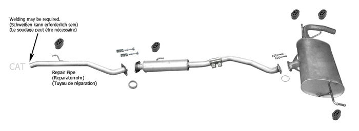 Auspuff für SUZUKI GRAND VITARA II 2.0 2005-06.2008 5-Türen +Rohr Auspuffanlage