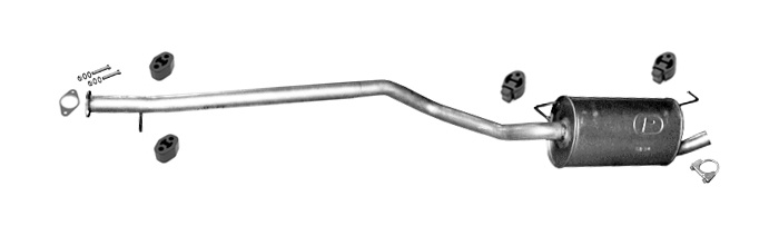 Mittelschalldämpfer für FORD TOURNEO CONNECT 1.8 Auch BiFuel LPG 05-06 Auspuff