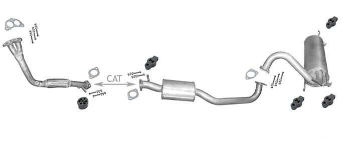 Auspuff MITSUBISHI PAJERO PININ 1.8 GDI 3-Türen 1999-2006 Auspuffanlage
