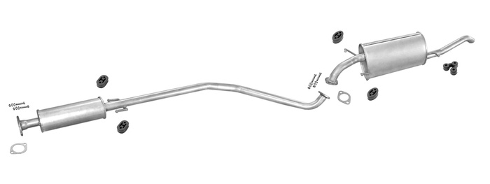 Auspuff für CHEVROLET KALOS AVEO 1.2 1.4 Stufenheck 2004-2011 Auspuffanlage