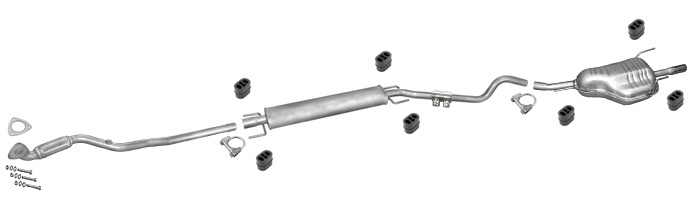 Auspuff OPEL ASTRA G 1.6 103PS Kombi Caravan 2003-2004 +Rohr Auspuffanlage