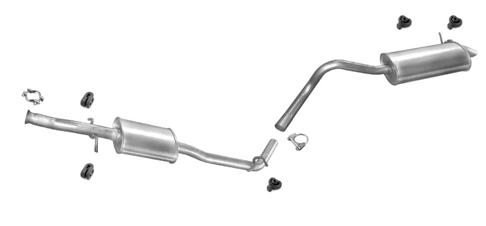Auspuff für RENAULT KANGOO I 1.9 DTI KCOV/FCOV +RAPID/EXPRESS Auspuffanlage