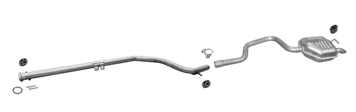 Auspuff mit Rohr Mitte für FORD MONDEO (B4Y, B5Y) 2.0 2.2 DCi TDCi Auspuffanlage