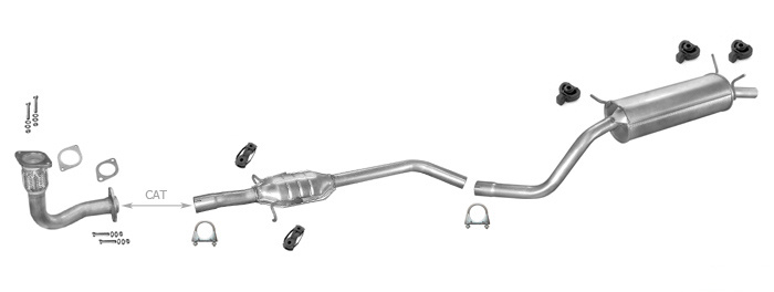 Auspuff RENAULT MEGANE I 2.0 115PS Coupe Cabriolet +Rohr Auspuffanlage