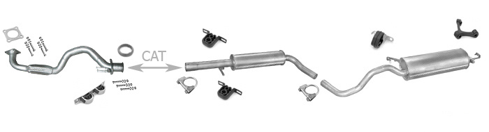 Auspuff VW GOLF 4 IV 1.6 105PS AUS AZD ATN 1999-2002 +Rohr Auspuffanlage