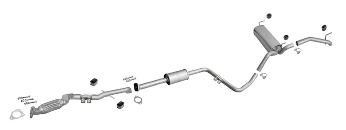 Auspuff mit MSD und Rohr Vorne für OPEL ASTRA J 1.4 Turbo Schrägheck / GTC