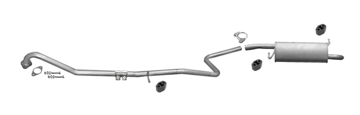 Auspuff für FORD FIESTA MK5 1.4 TDCi 12.2005-06.2008 Auspuffanlage