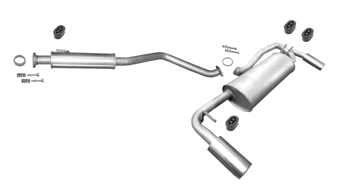 Auspuff für SUZUKI GRAND VITARA II 2.0 2005-06.2008 5-Türen Doppel Auspuffanlage