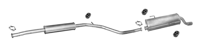 Auspuff für PEUGEOT 206 1.6 ab 2005 mit CHROM Auspuffanlage