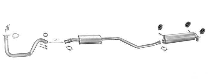 Auspuff CITROEN ZX 1.4 Schrägheck 05.1991-1998 +Rohr Vorne Auspuffanlage