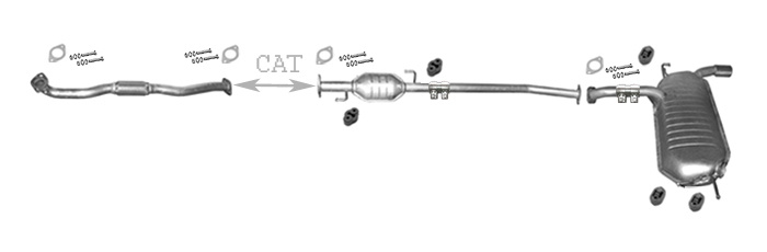 Auspuff für Hyundai Tuscon und Kia Sportage 2.0 2WD + Rohr Auspuffanlage