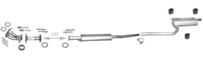 Auspuff TOYOTA AVENSIS (T22) 1.6 Kombi +Rohre Auspuffanlage