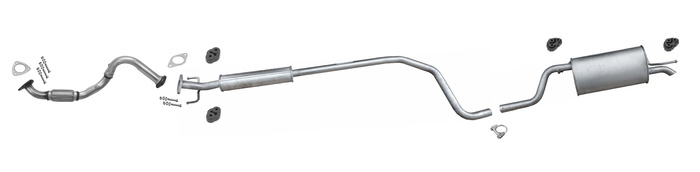 Auspuff für CHEVROLET AVEO T300 1.2 1.4 ab 2011 Schrägheck +Rohr Auspuffanlage