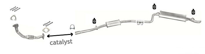 Auspuff FIAT SEICENTO 1.1 Sporting 1998-2004 +Rohr Vorne Auspuffanlage