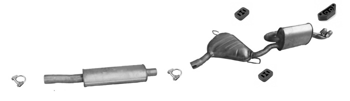 Auspuff für FIAT BARCHETTA 1.8i 16V 03.1995-2001 Auspuffanlage