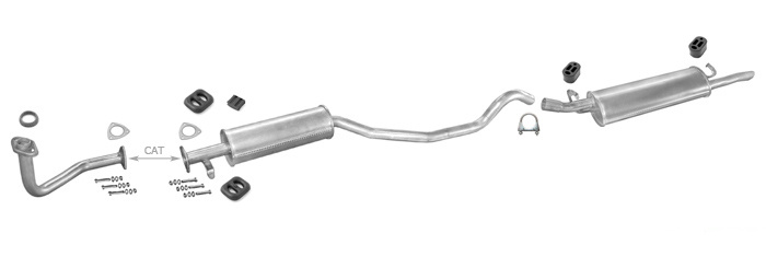 Auspuff OPEL VECTRA A 1.6i 71PS CC Schrägheck +Rohr Vorne Auspuffanlage