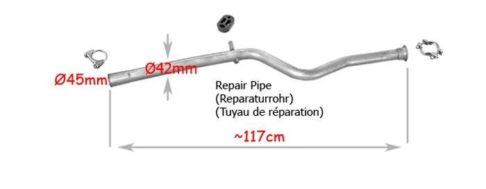 Rohr CITROEN SAXO 1.0 PEUGEOT 106 1.0 1.1 1.5D 1991-2004 Auspuff Vorderrohr