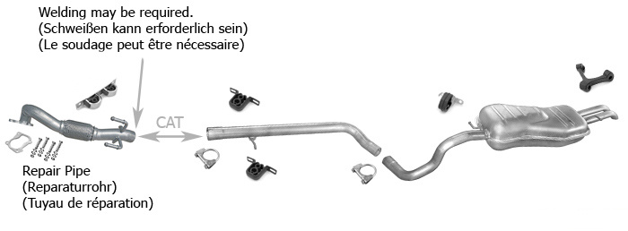 Auspuff VW BORA / GOLF 4 IV Variant 1.9 TDI Motor: AGR +Rohr Auspuffanlage