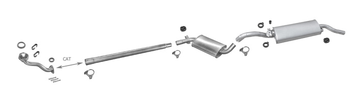 Auspuff + Rohr für VOLKSWAGEN GOLF II 1.6 1985-1992 Auspuffanlage