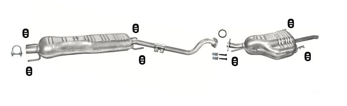 Auspuff OPEL ASTRA G 1.8 2.0 Stufenheck 1998-2004 Auspuffanlage
