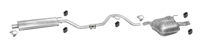 Auspuff für OPEL VECTRA C 1.6 1.8 Schrägheck Stufenheck mit CHROM Auspuffanlage