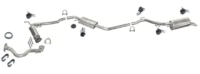 Auspuff VW T4 1.9 TD 2.4 D 2.5 TDI LWB 96-03 DECAT +Hosenrohr Auspuffanlage