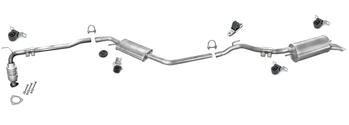 Auspuff + Katalysator VW T4 1.9 TD 2.5 TDI LWB-Lang 1996-2003 Auspuffanlage