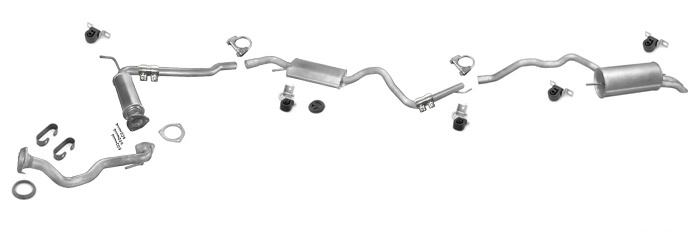 Auspuff VW T4 2.5 TDi 102PS SYNCRO LWB-Lang DE-CAT ab 1998 Auspuffanlage