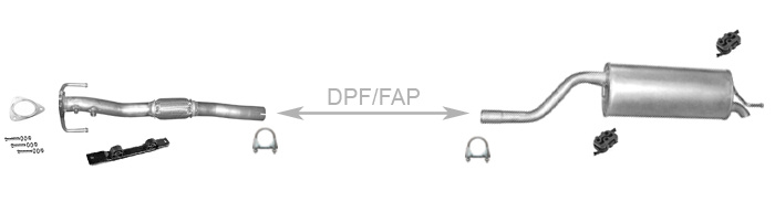 Auspuff für OPEL CORSA D 1.3 CDTi mit DPF Motorcode Z13DTJ Auspuffanlage