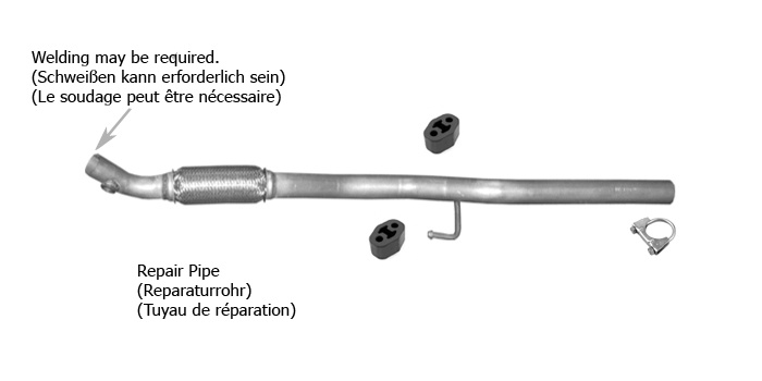 Reparaturrohr für AUDI A1 1.4 TFSi 122PS 2010-04.2015 Auspuff Flexrohr