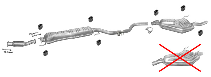 Auspuff SAAB 9-5 I 2.0 2.3 T Turbo 2000-2010 +Rohr Auspuffanlage