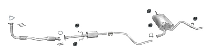 Auspuff für DAEWOO MATIZ 0.8 Schrägheck 1998-08.2000 +DECAT Auspuffanlage