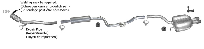 Auspuff für VOLKSWAGEN PASSAT CC STUFENHECK KOMBI bis 2010 mit DPF Auspuffanlage